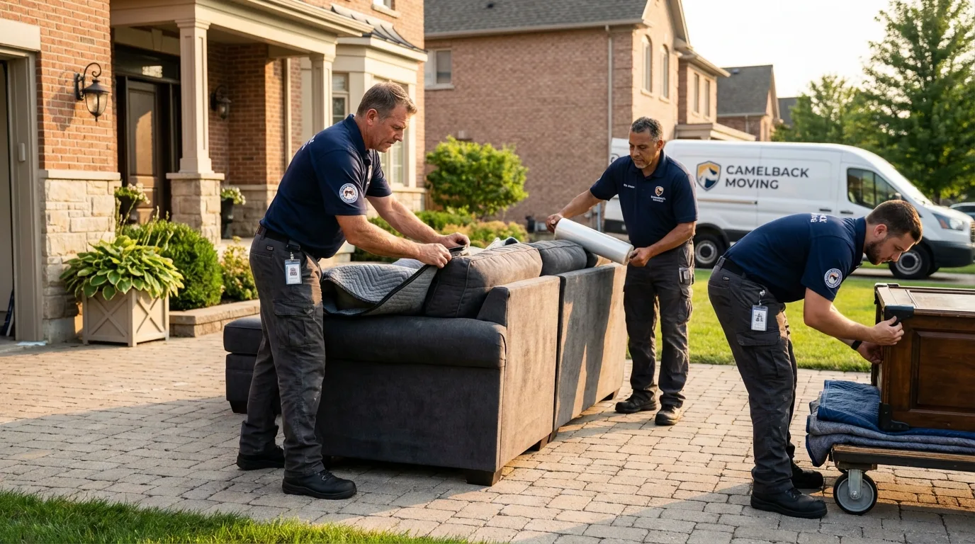 Large estate moving crew wrapping furniture in Banner Elk, NC