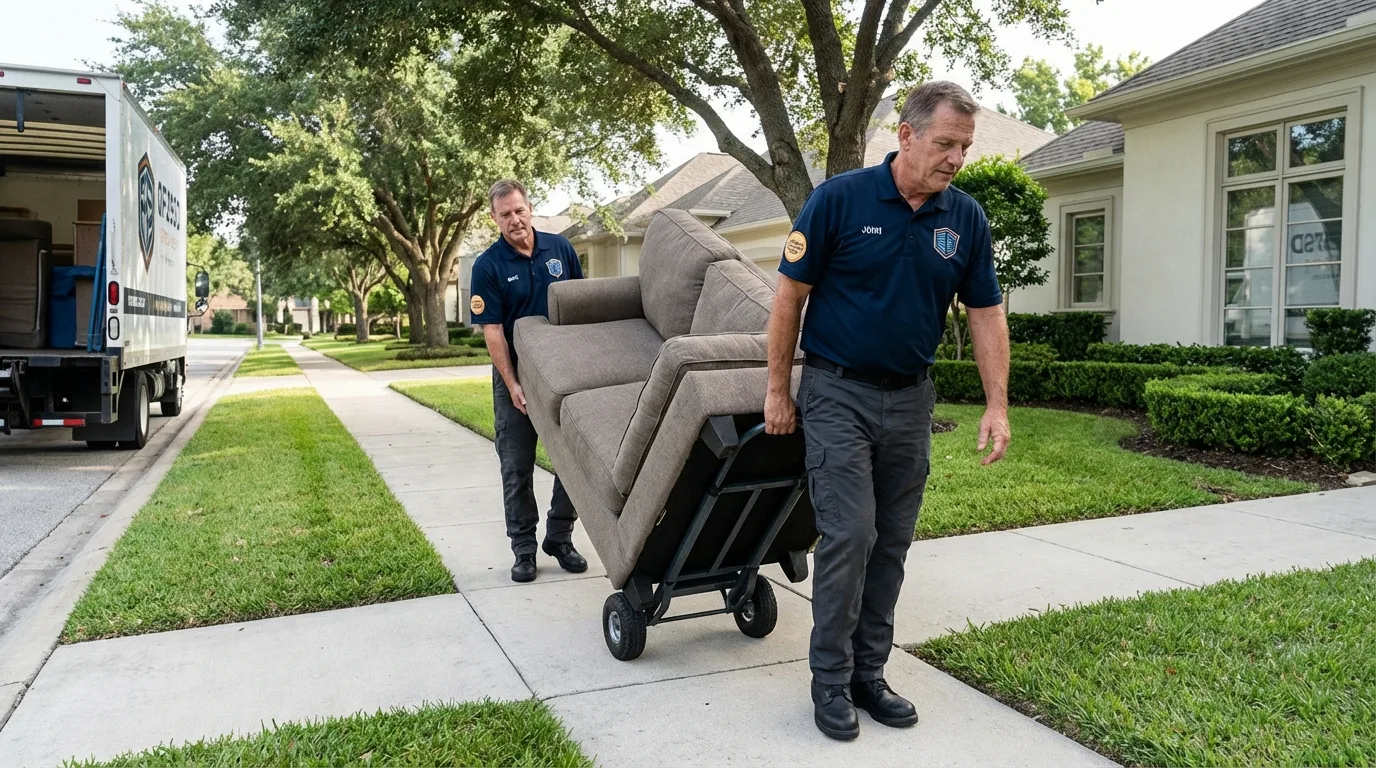 Local residential moving crew loading furniture in Banner Elk, NC